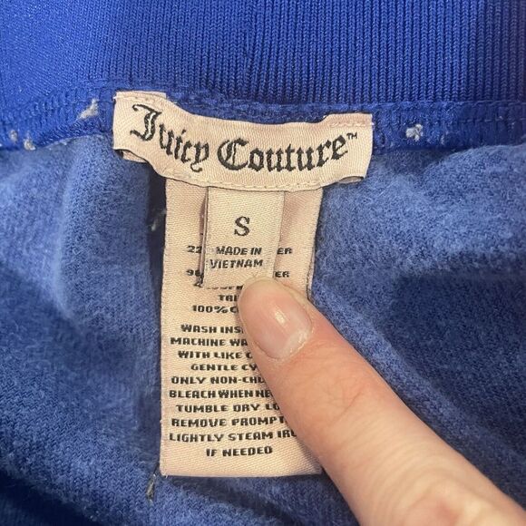 Juicy Couture Blue Velour Y2K Jogger SweatPants Size Small - Picture 3 of 9